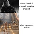 watching movies alone vs with my parents