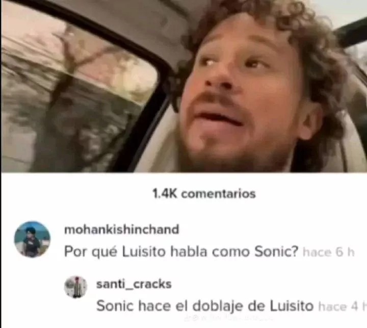 Sonic hace el doblaje de Luisito - meme