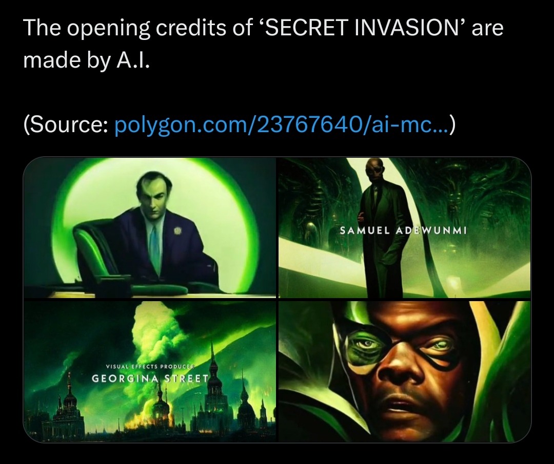 Opening credits of Secret Invasion are made by AI - meme