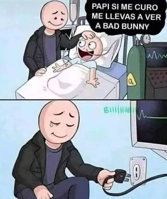 Meme de humor negro y bad bunny