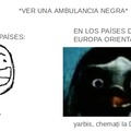 contexto: en los paises de europa oriental (en especial en rumania), se cuenta que si ves una ambulancia negra, debes correr debido a que podria haber traficantes de organos