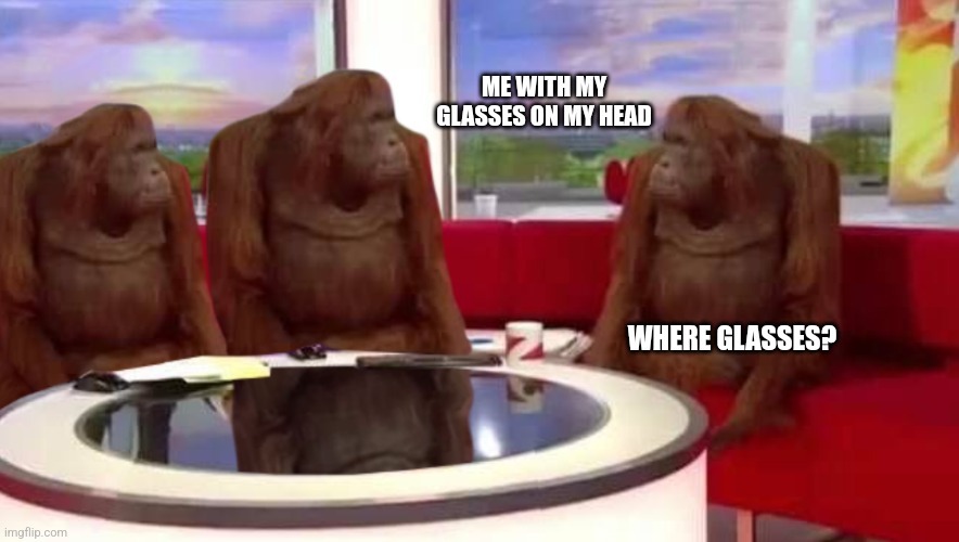 Where glasses? - meme