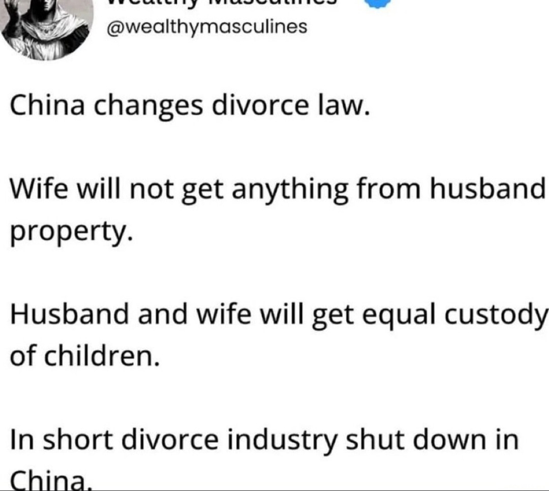 China’s new divorce law just nuked the industry - meme
