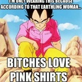So I wore that bitch's pink shirt.