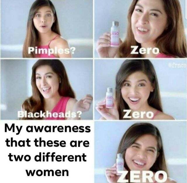 Zero pimples - meme