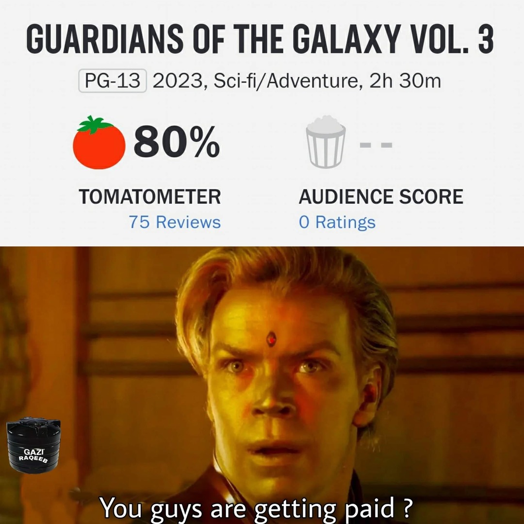 Guardians of galaxy vol 3 Rotten Tomatoes critics - meme