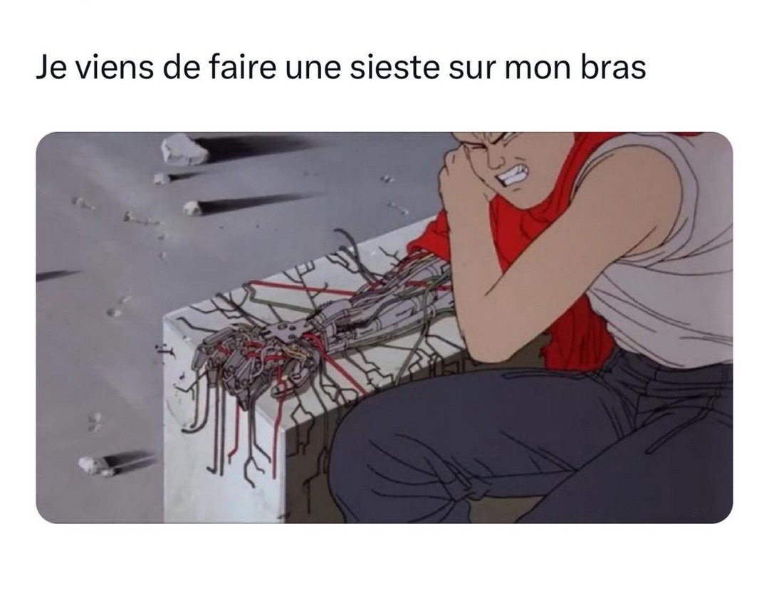 Tu te reveille tu te prend 400volt dans le bras - meme