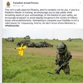 Pokemon are the new weapon of Canadian Military
