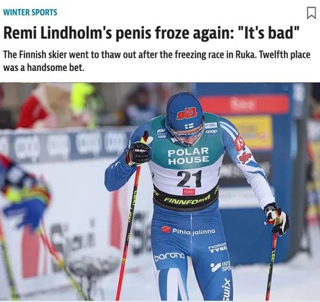 Remi Lindholm's penis froze again - meme