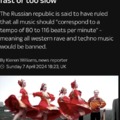 Chechnya bans music that is too fast or too slow