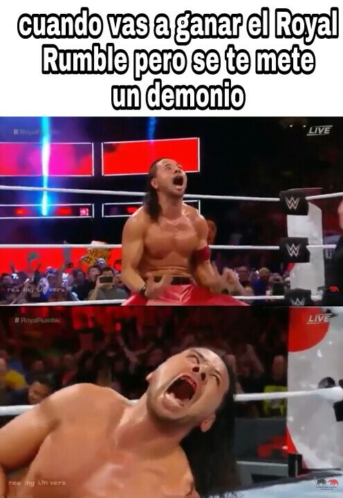 Nakamura vs AJ Styles en WrestleMania 34.... Va a ganar Roman Reings - meme