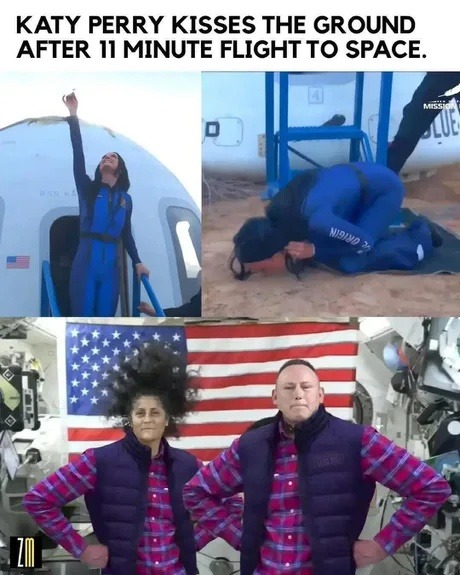 Katy Perry survives 11 minutes in space and instantly turns into a pilgrim - meme