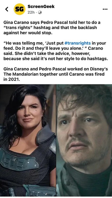 Gina Carano and Pedro Pascal - meme