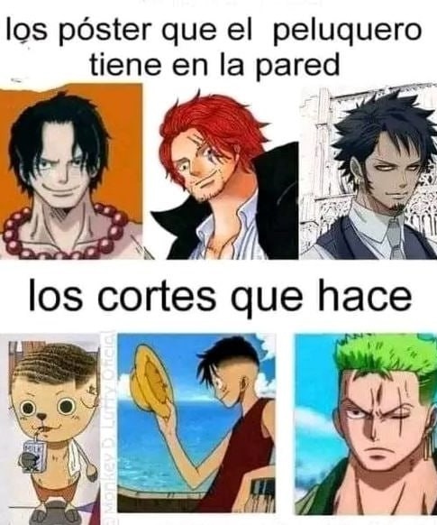 Cortes de pelo de one piece - meme