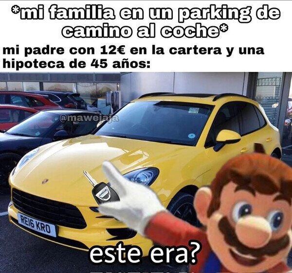 Mi padre con 12€ y una hipoteca eterna - meme