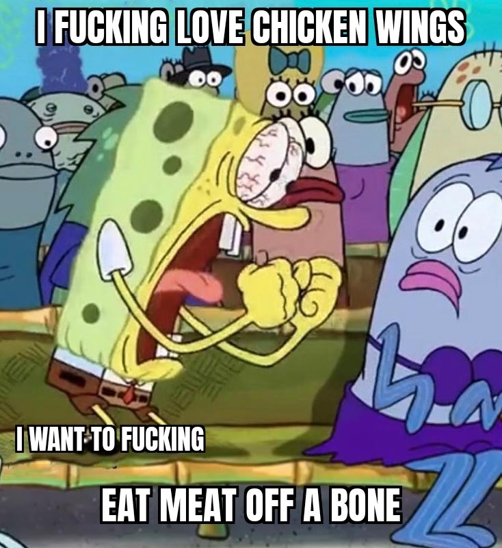 Chicken wings are shit - meme