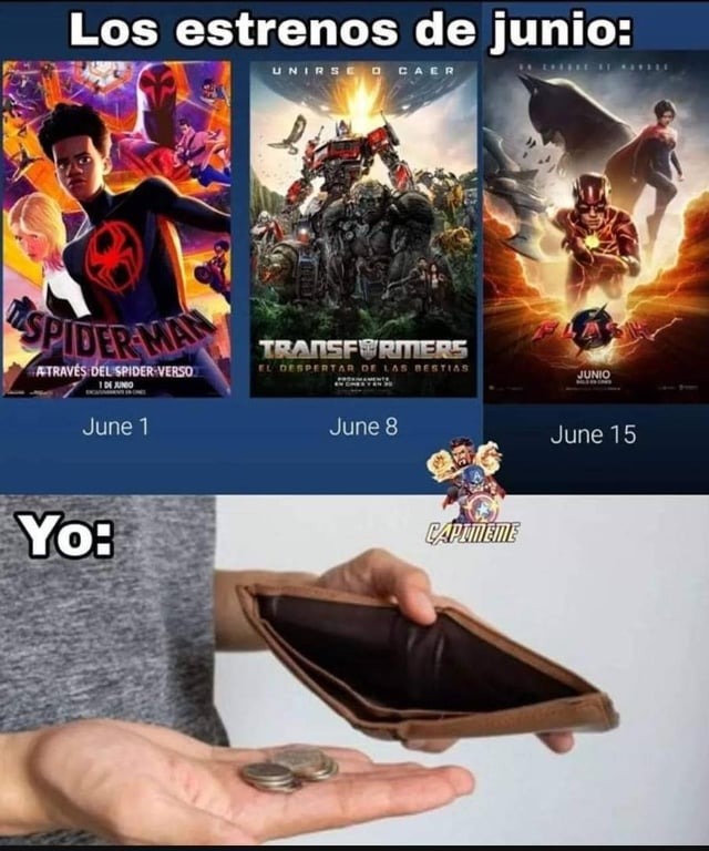 meme de los estrenos de junio incluyendo the flash