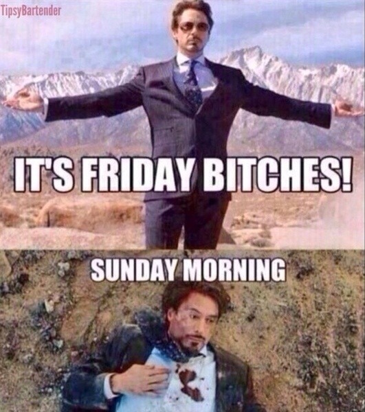 De viernes... a sábados... hahaha - meme