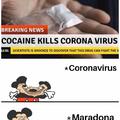 Maradona le rompe el ogt al Coronavirus