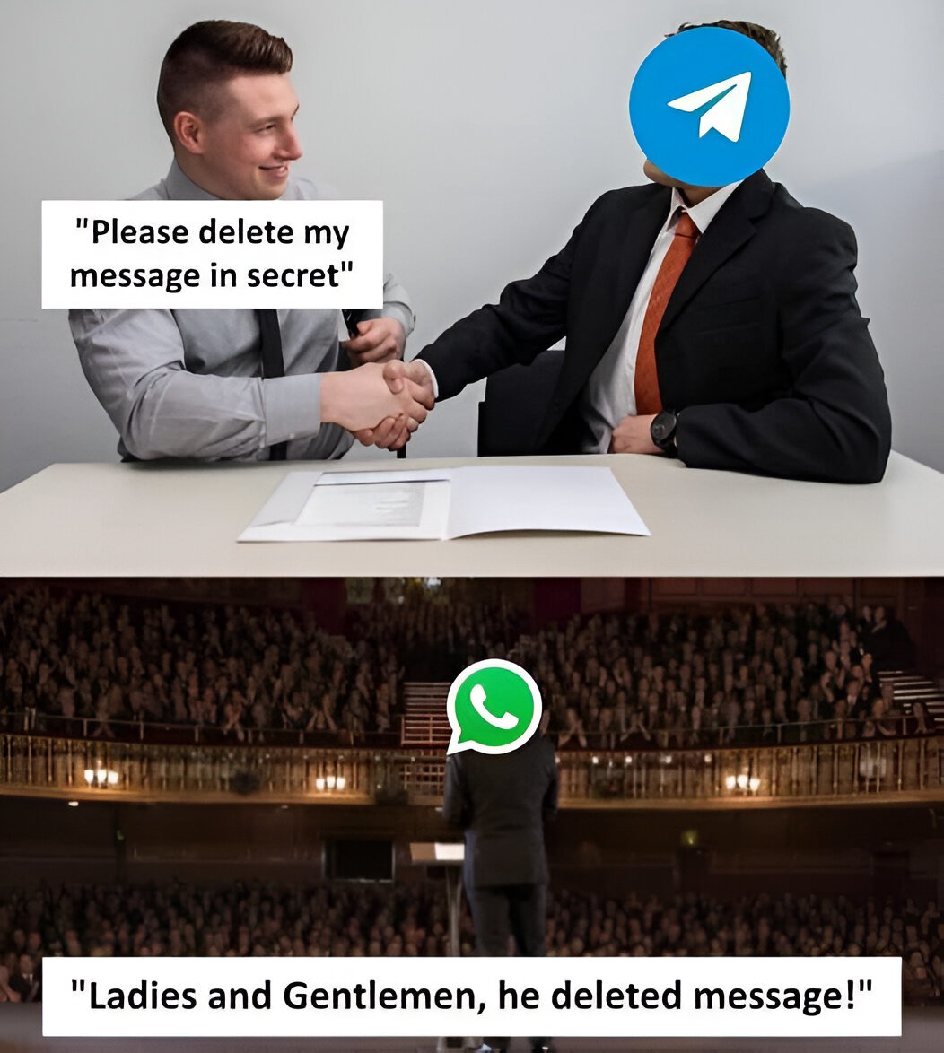 Telegram vs Whatsapp - meme