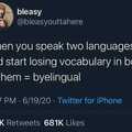 I speak the language of no money, i am poorlingual