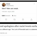 Elrond apologizes after racist tweets surface