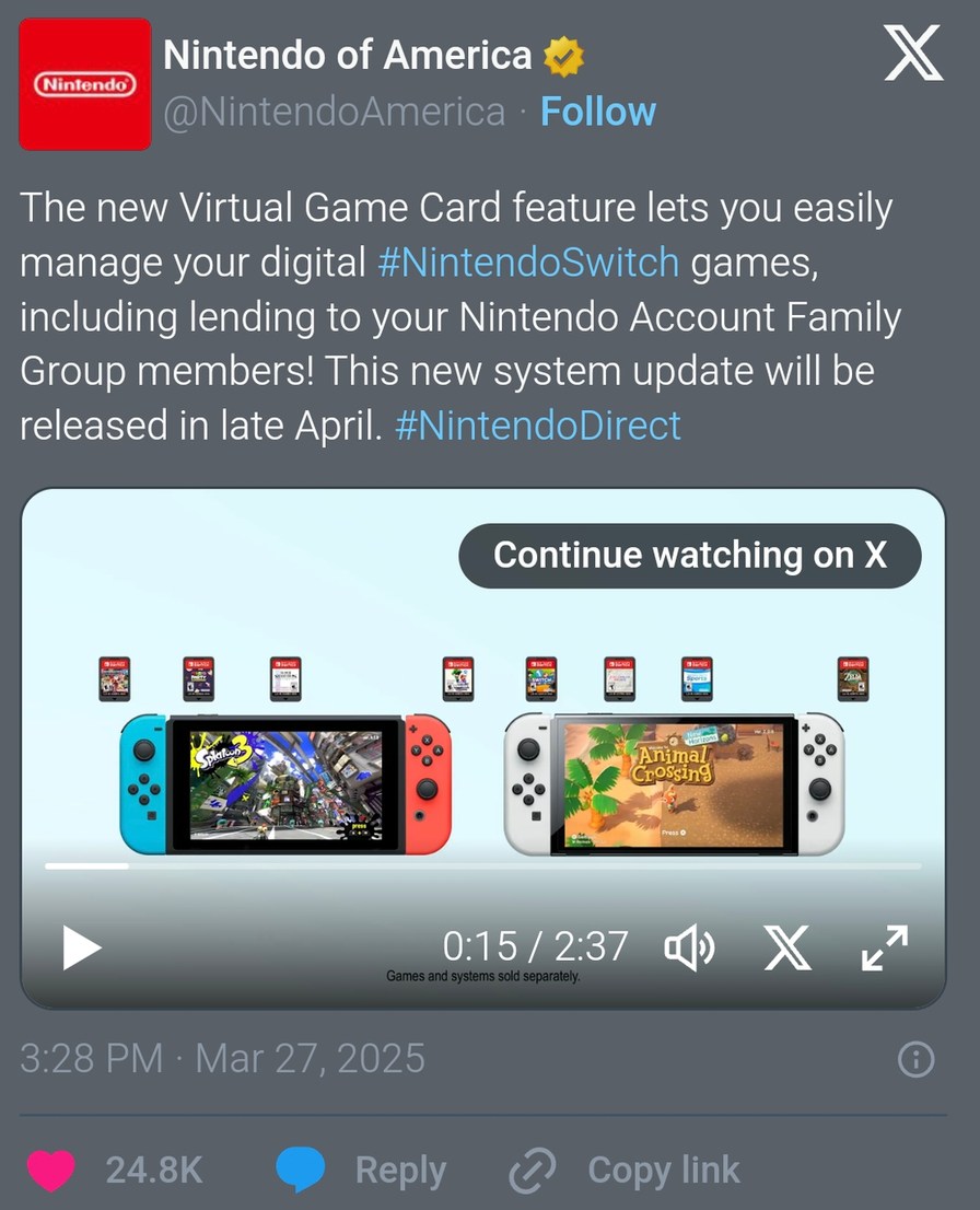 Nintendo now lets you lend digital games to your cousins legally - meme