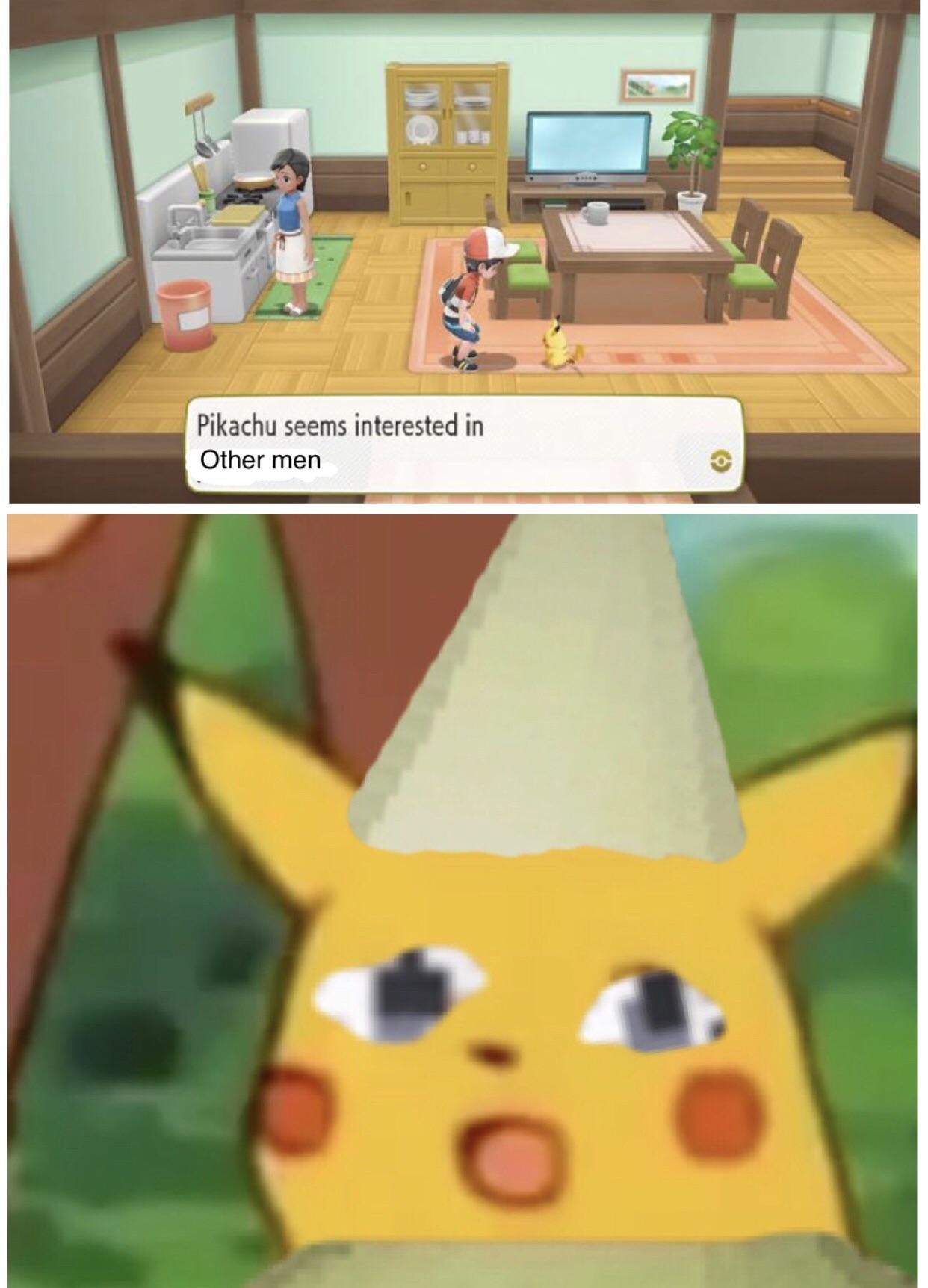 Pikachu is gay - meme