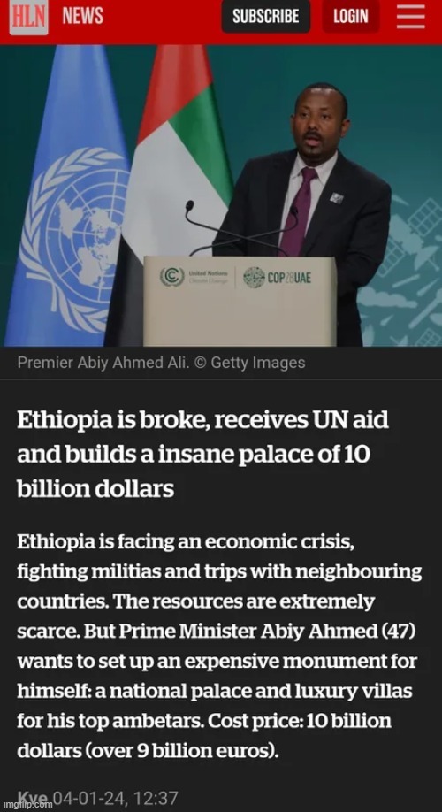 Ethiopia is broke, receives UN aid and builds a insane palace of 10 billion dollars - meme