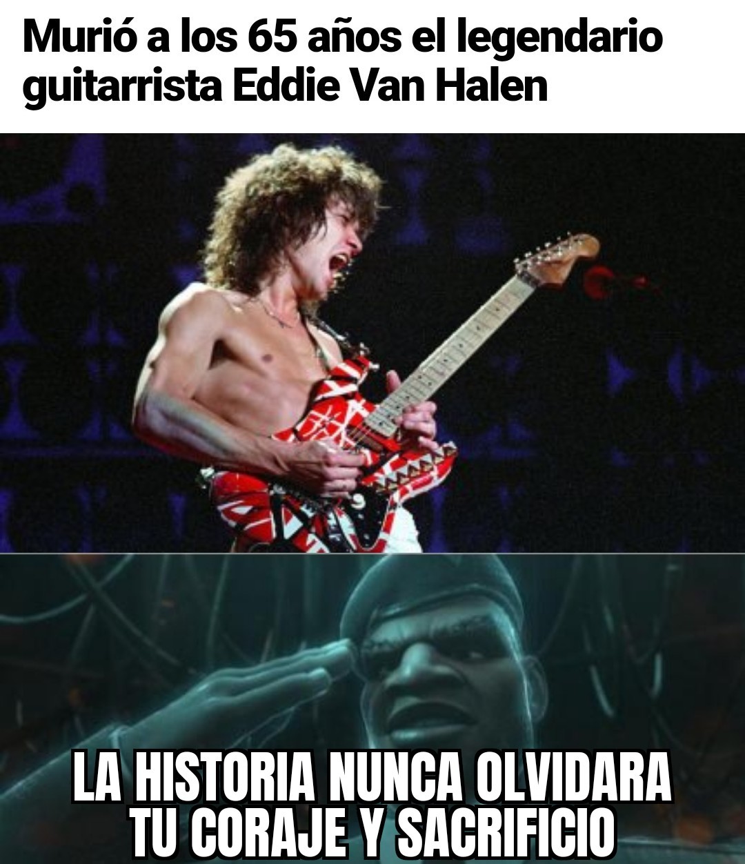 Este año de mierda ya fue muy lejos. RIP Van Halen - meme