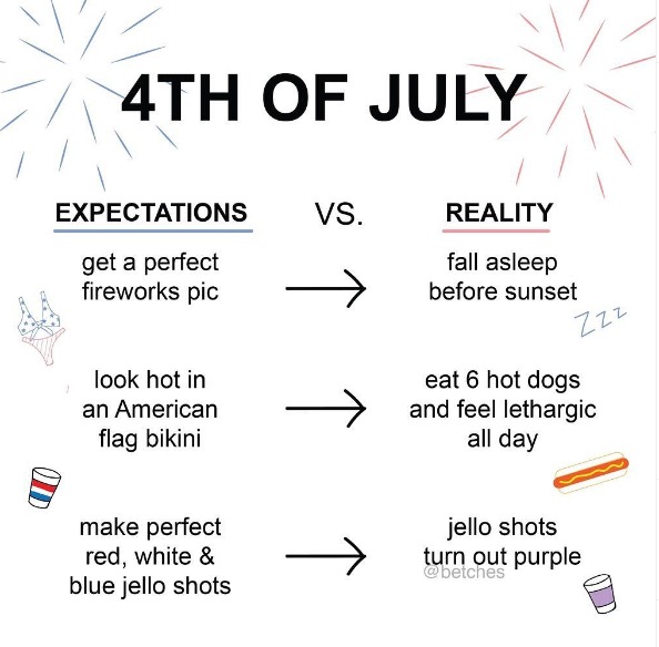 4th of july expectations vs reality - meme