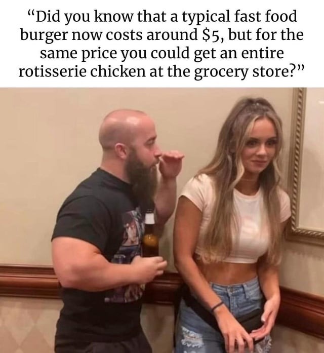 Fast food burger price - meme