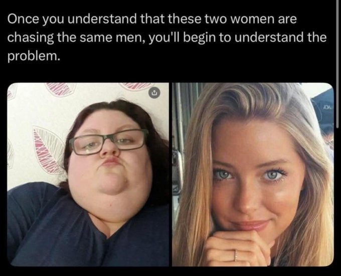 average women do not want average men - meme