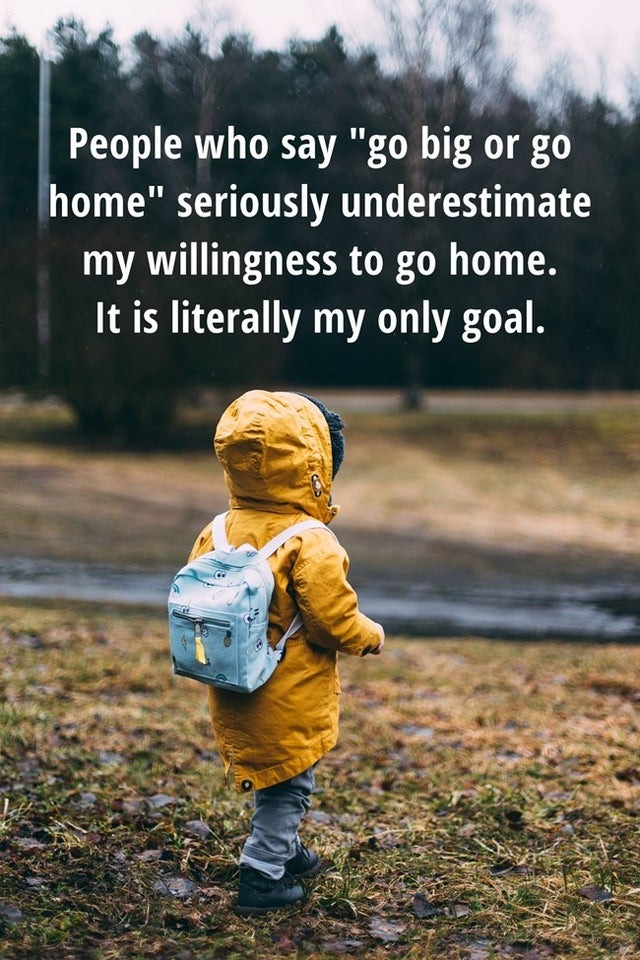 Going home is literally my only goal - meme