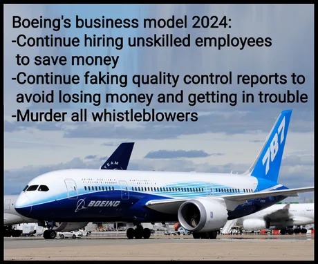 Boeing's business model 2024 - meme