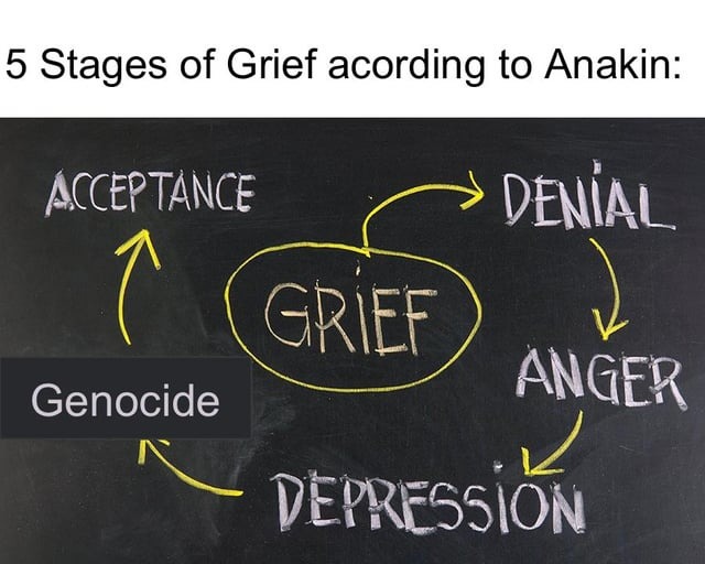 States of grief acroding to Anakin - meme