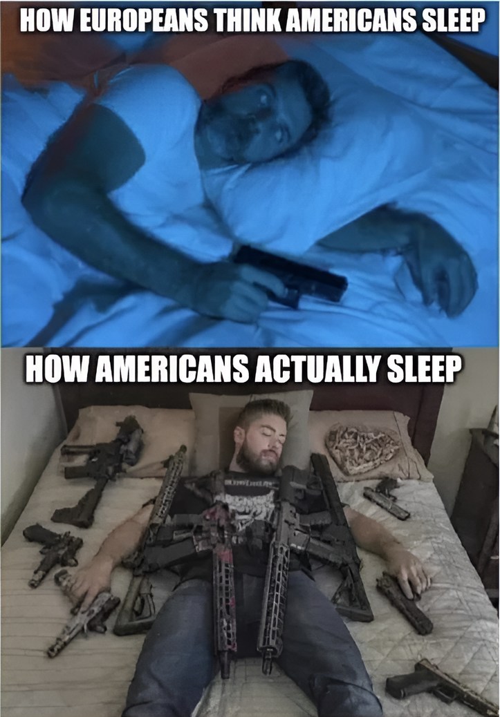 How Americans actually sleep - meme