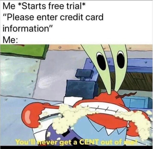 Credit card information - meme