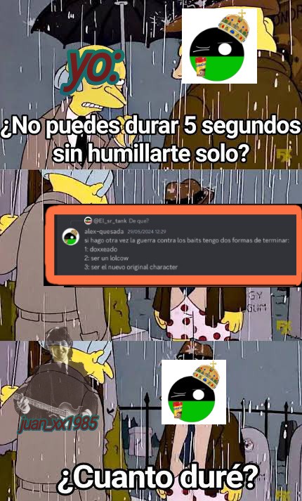 Aclaro que no me cae mal alex quesada, pero aveces muchos de las cosas que dice en serio son cosas que no te puedes tomar en serio ya que dijo “ser el nuevo original caracter” en fin, espero alex no se lo tome a mal y perdon el meme de mierda