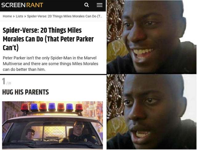 Spider-verse: 20 things Miles Morales can do - meme