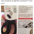 Insane packaging: needing scissors to unpack the scissors