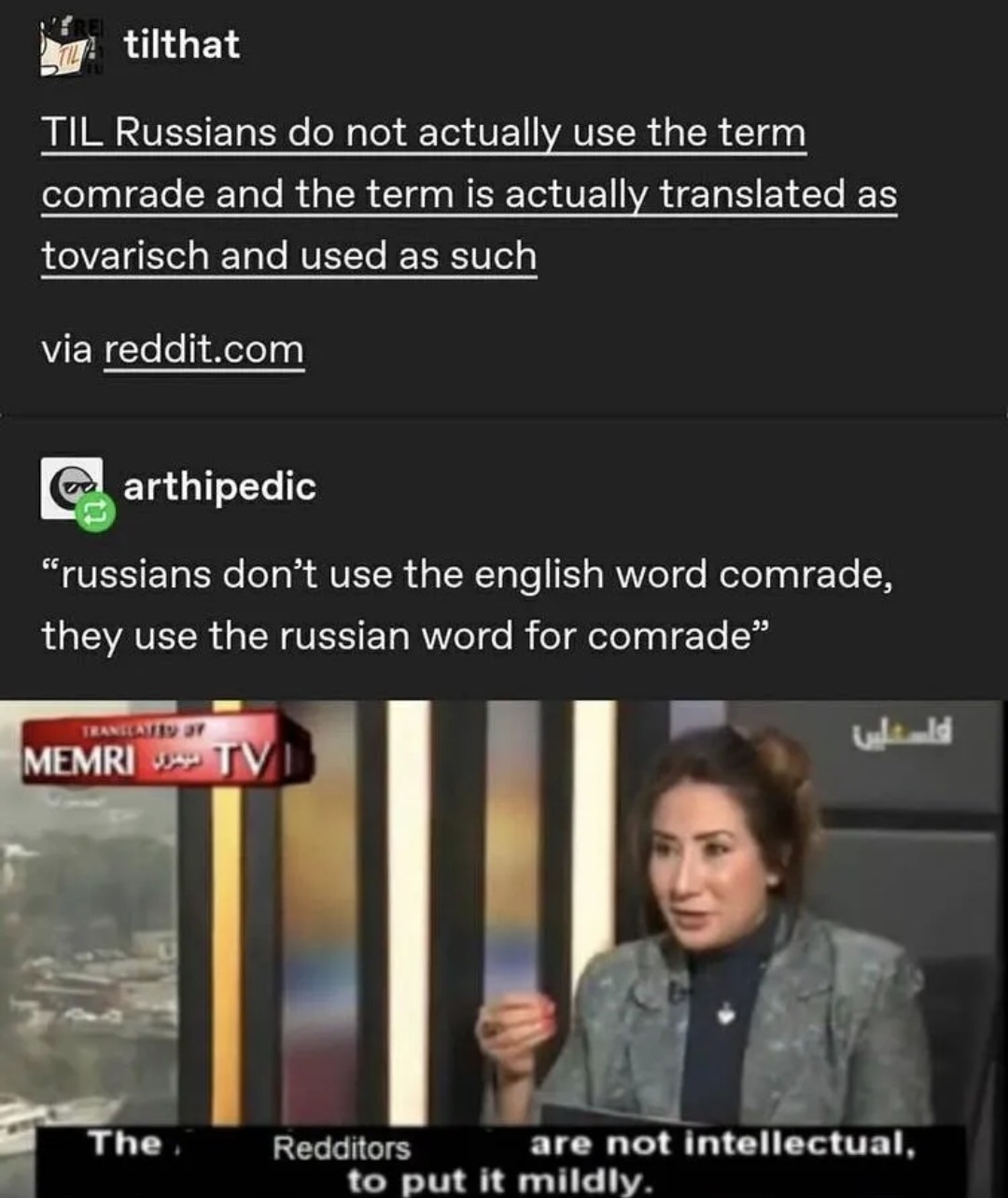 Did you know Russians speak Russian - meme