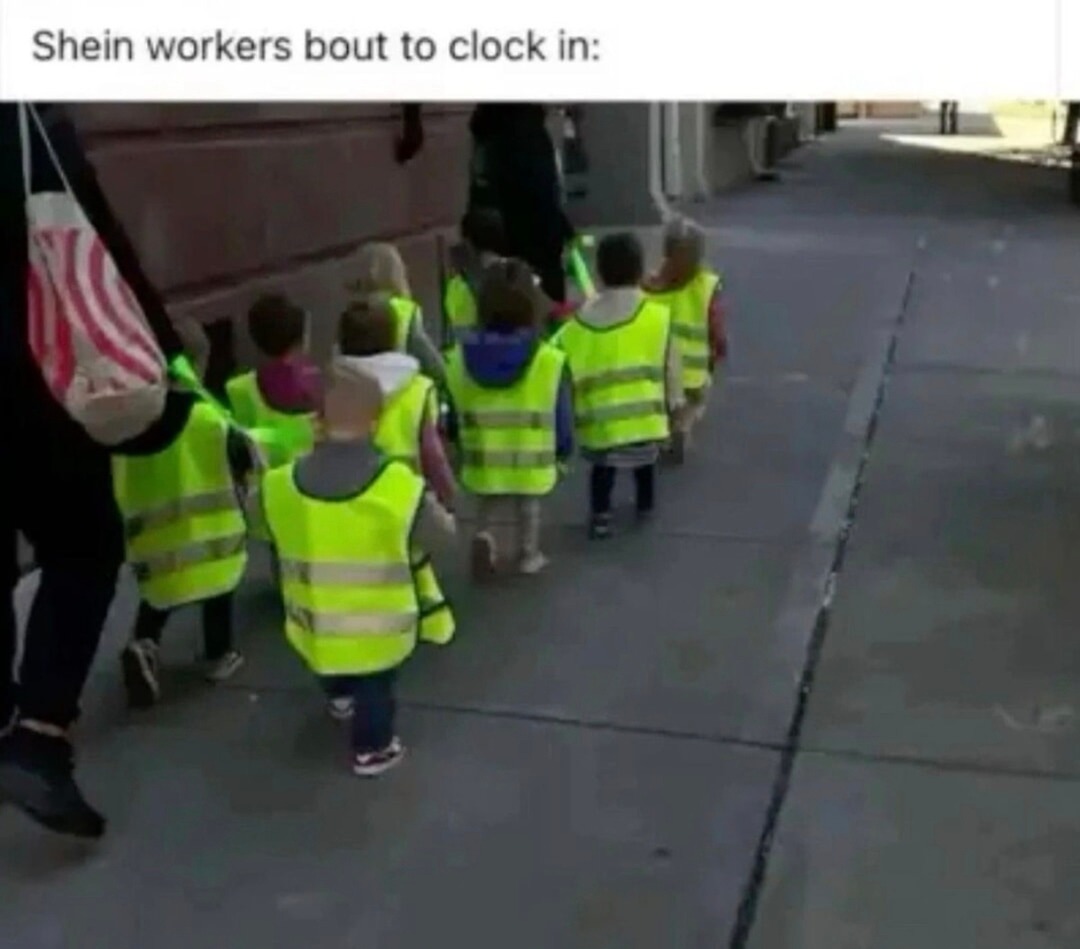 Shein workers clocking in like it’s Squid Game season 4 - meme
