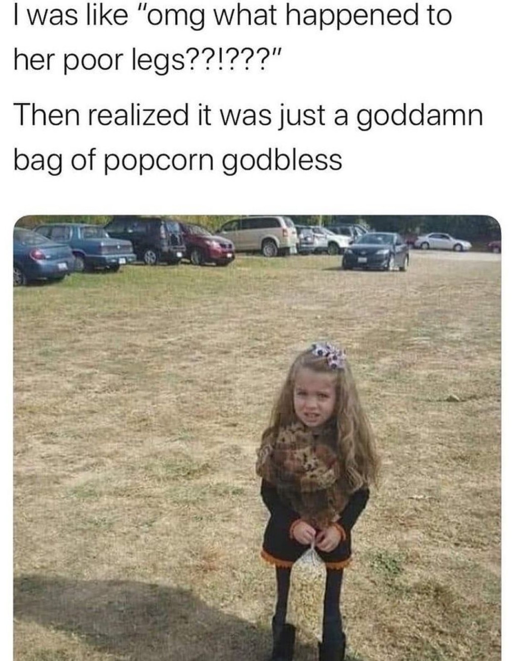 Popcorn legs - meme