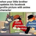 Quando seu irmãozinho jsa foto de perfil de animes no facebook