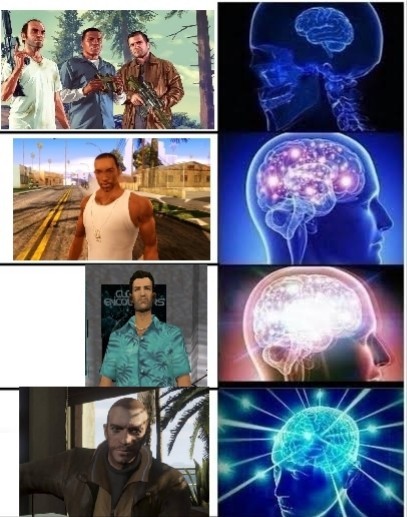 Protagonistas del Grant Theft Auto - meme