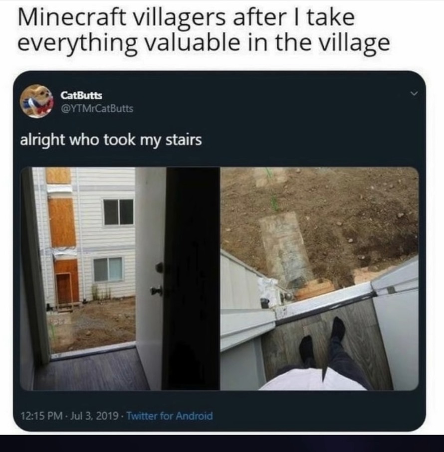 Minecraft in real life - meme