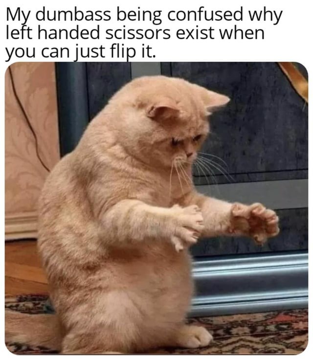 Left handed scissors - meme