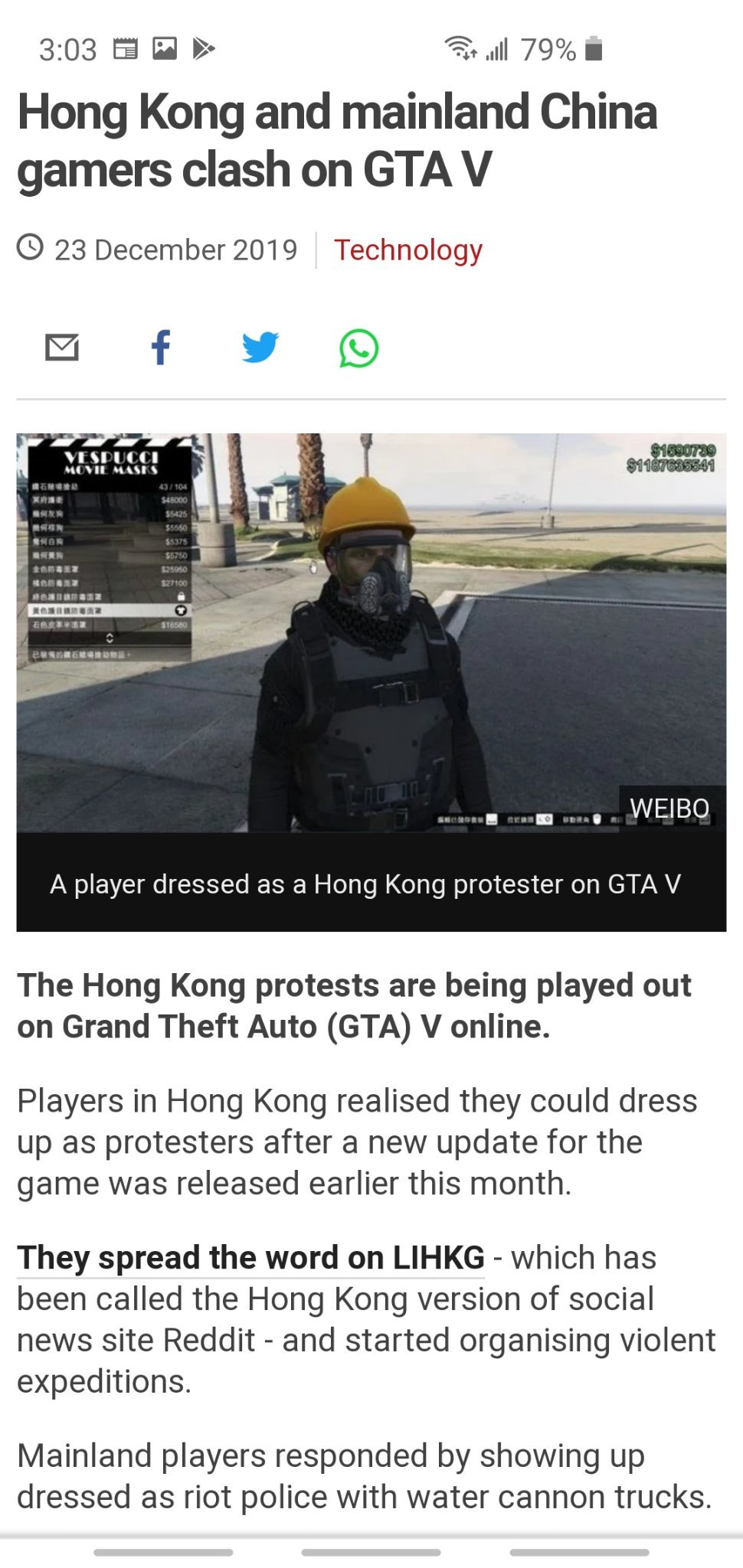 Hong Kong and mainland China gamers clash on GTA V