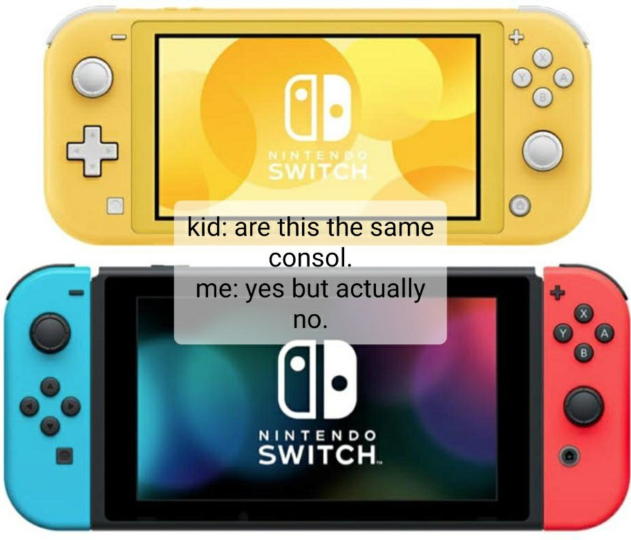 Switch and switch lite - meme